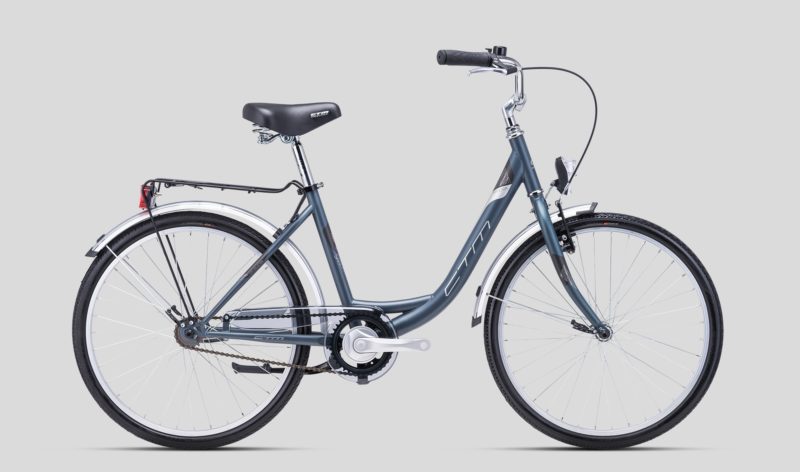 Gradski bicikl CTM Sandra sive boje namijenjen za vožnju gradom