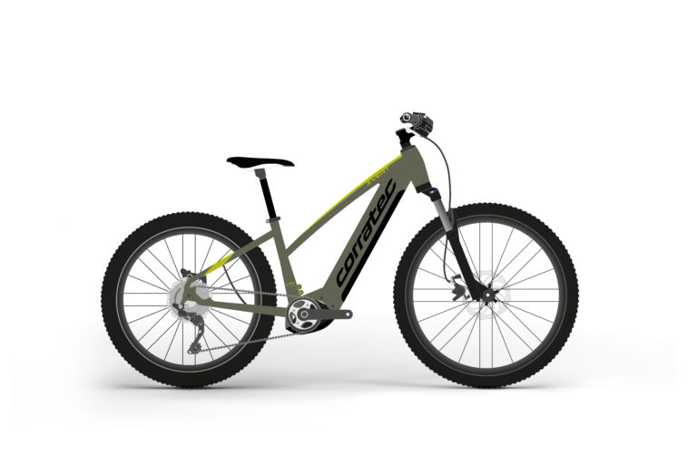Corratec električni bicikl E-power Xvert Elite Sport opremljen bosch baterijom i motorom, zelene boje