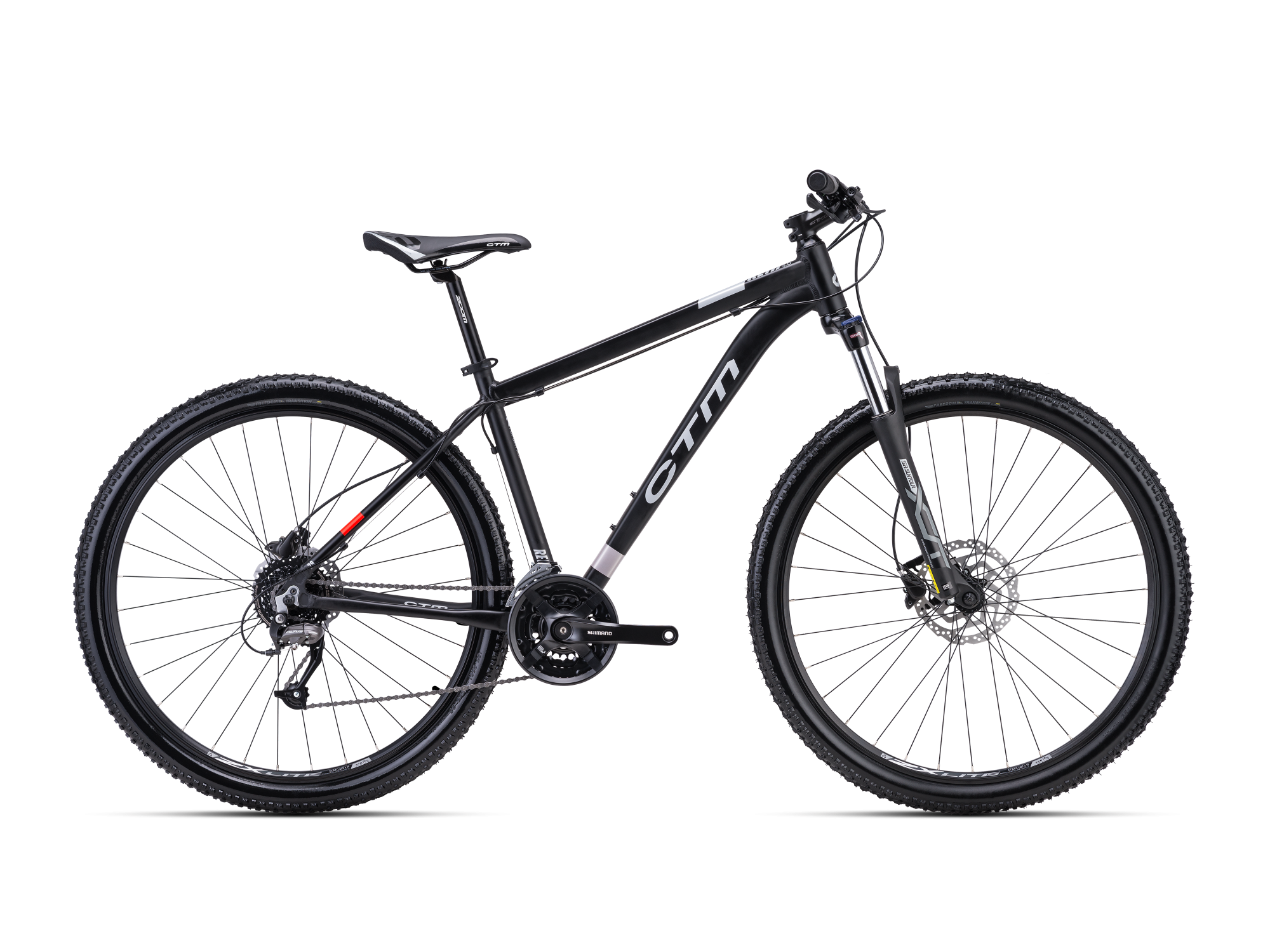 Brdski bicikl CTM Rein 3.0 crne boje namijenjen za vožnju prirodom, šumskim stazama, makadamom i cestom