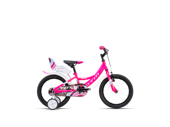 Dječji bicikl CTM Jenny roze boje sa pomoćnim kotačima