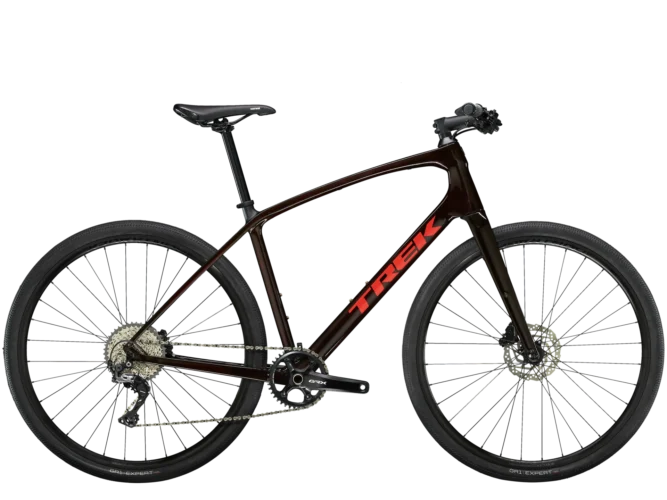 trek fx sport 5 2024 red carbon smoke fitness bicikl