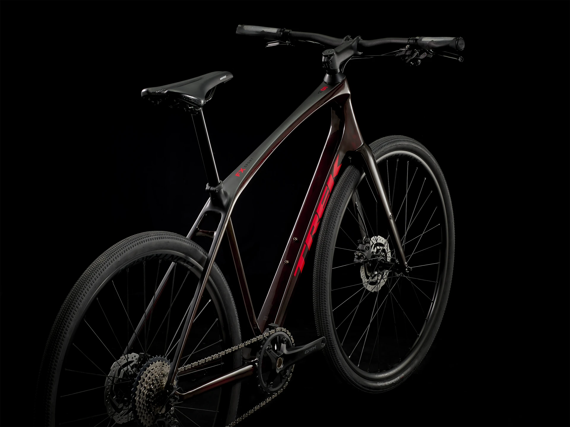 trek fx sport 5 2024 red carbon smoke fitness bicikl