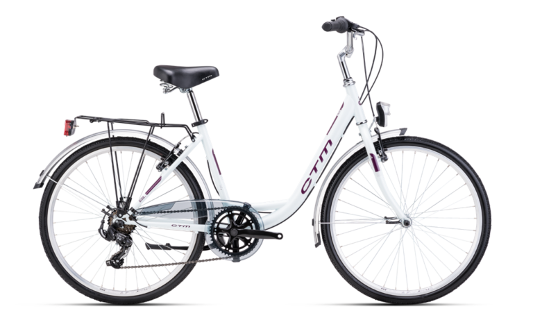 ctm olivia 2.0 bijela ljubičasta gradski bicikl