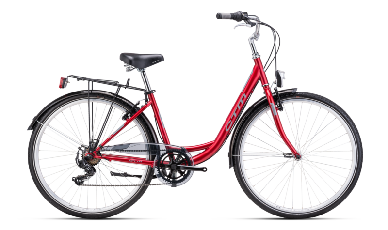 ctm rita 1.0 crvena siva gradski bicikl
