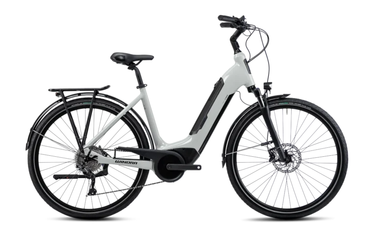 Winora Tria 10 električni gradski bicikl bijele boje sa Bosch opremom